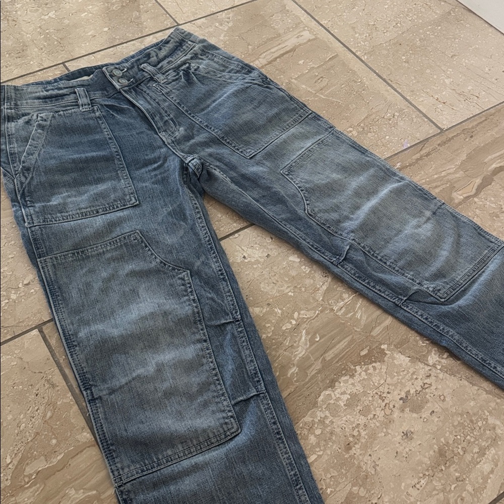 Anthropologie Pilcro The Wanderer Relaxed Utility Jean Distressed Denim Pockets - Picture 5 of 16